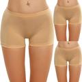 Ekouaer Boyshort Panties Women's Soft Underwear Briefs Invisible Hipster 3 Pack Or 4 Pack Seamless Boxer Brief Panties S-XXL - brown - S