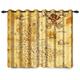 YONGFOTO 117x138cm Navigation Map Blackout Curtains Old Antique Pirate Treasure Retro Map Skull Island Sea Adventure Theme for Living Room Bedroom Window Drapes, 2 Panel Set With Holes