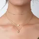 Collier pendentif simple lune étoile coeur pour femme pièce de monnaie à paillettes rétro colliers