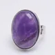 Bague en pierre naturelle de forme narpour hommes et femmes violet rose quartz œil de tigre