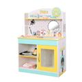 Teamson Kids Wooden Little Helper Pretend Pets Spa and Care Centre Play Stand Pretend Vet Clinic Cat Dog with 19 Role Play Accessories Green/Yellow