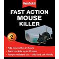 VALUE PACK 6x Rentokil Pre-Baited Fast Action Mouse Killer Twin Pack -Pre-Baited Tamper Resistant Boxes. Kills within 24hrs of contact