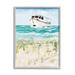 Stupell Industries 49_Nautical Boat By Coast Grassy Beach Landscape Stretched Canvas Wall Art By Julie Derice Canvas in Blue | Wayfair