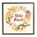 Stupell Industries Hello Beach Greeting Warm Tropical Palm Wreath Black Framed Giclee Texturized Art By Junco. Studio | Wayfair af-878_fr_12x12