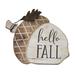 The Holiday Aisle® Hello Fall Farmhouse Wood & Metal Acorn Accent Tabletop Decor Wood in Brown | 7.25 H x 10 W x 1.625 D in | Wayfair