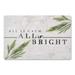 Green 27 x 18 x 1 in Kitchen Mat - The Holiday Aisle® Aadham All Is Bright Kitchen Mat | 27 H x 18 W x 1 D in | Wayfair