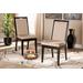 Baxton Studio Octavia Modern and Contemporary Sand Fabric Upholstered and Dark Brown Finished Wood 2-Piece Dining Chair Set - Wholesale Interiors RH2082C-Sand/Dark Brown-DC-2PK