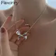 FOXANRY-Collier de clavicule de document en argent pour fille bijoux de fête grand nœud papillon