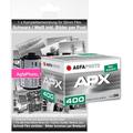 AgfaPhoto APX400 Schwarz/Weiß Film 400 ASA für bis zu 36 Bilder incl. Komplettentwicklung der Bilder per Briefpost in der Postkarten Größe 10 x15 cm. Auf Wunsch Bild Daten zusätzlich per WE Transfer