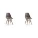 Mid-Century Modern Eiffel Style Dining Chair with Wood Legs - Black (Set of Four)