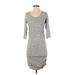Express Casual Dress - Bodycon: Gray Solid Dresses - Women's Size X-Small