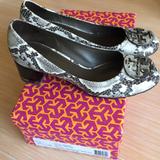 Tory Burch Shoes | Final Price Tory Burch Snake Print Block Heel Pump | Color: Black | Size: 7