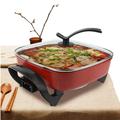 Electric Frying Pan Electric Skillet Gril,5l Electric Frying Pan Multicooker 1360w 220v Square Multi Cooker Electric Frying Pan Non Stick with Lid Thick Pot Body Non‑stick Coating Anti‑scalding Handle