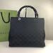 Gucci Bags | Gucci Nylon Monogram Large Bamboo Shopper Tote Black | Color: Black/Silver | Size: Large, See Description For More Details