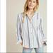 Anthropologie Tops | Maeve Button Down Striped Beach Shirt | Color: Blue/Pink | Size: Xs