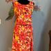 Lularoe Dresses | Lularoe Orange Floral Xl Sleeveless Dress. | Color: Orange/Red | Size: Xl