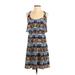 Jessica Simpson Casual Dress - Mini Plunge Sleeveless: Blue Dresses - Used - Women's Size 2