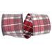 The Holiday Aisle® Plaid Ribbon Fabric in Red/White | 4 H x 360 W x 4 D in | Wayfair BA3818567F574CC482B2416CFE796107