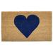 Latitude Run® Heart Non-Slip Indoor Door Mat Coir in Blue/White/Brown | 24" W x 36" L | Wayfair 1040B14955DC47BEB12B7E5661AD9582