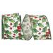 The Holiday Aisle® Holly Berry Simplicity Linen Wired Edge Ribbon Fabric in White | 2.5 H x 360 W x 2.5 D in | Wayfair