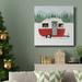 The Holiday Aisle® Camping For Christmas II-Premium Gallery Wrapped Canvas - Ready To Hang Canvas, in Black/Blue/Green | 10 H x 10 W in | Wayfair