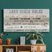 Gracie Oaks Lake House Rules- Premium Gallery Wrapped Canvas - Ready To Hang Canvas in Black/Blue/Green | 16 H x 8 W x 1 D in | Wayfair