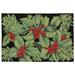 "Liora Manne Frontporch Hollyberries Indoor/Outdoor Rug Black 24""x36"" - Trans Ocean FTP23241948"