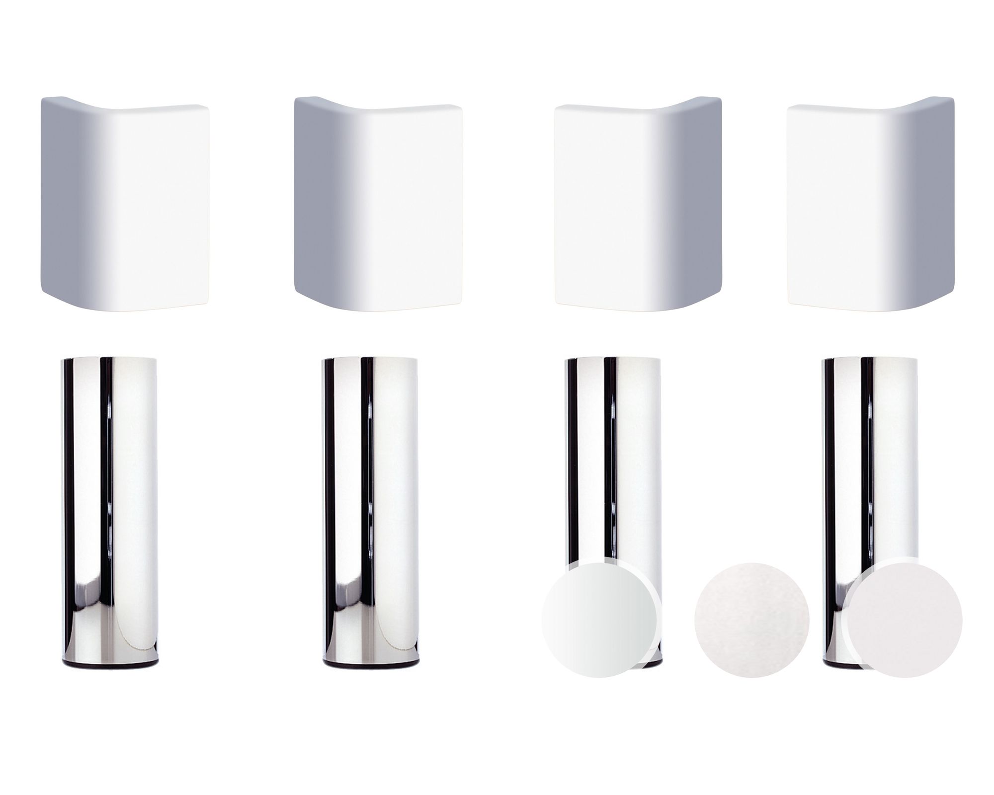 Hasena Füsse Syko 4er-Set / 20 cm / chrom / Buche massiv deckend