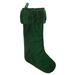 Vickerman 686614 - 8X19" Plush Emerald Grn Velvet Stocking (QTX17780) Christmas Tree Stocking Ornament