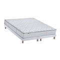 Ensemble matelas ressort mémoire forme sommier blanc 160x200