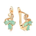 Kinel – boucles d'oreilles en Zircon vert naturel pour femmes bijoux fins Vintage en or Rose