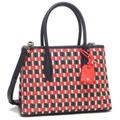 Kate Spade Bags | Kate Spade Eva Straw Small Top Zip Satchel Handbag Crossbody Red Blue Multi | Color: Blue/Red | Size: S