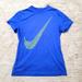 Nike Shirts & Tops | Nike Dir-Fit T-Shirt, Short Sleeve, Boy's Medium, Blue With Volt Logo | Color: Blue | Size: Mb