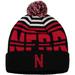 Men's Top of the World Black/Scarlet Nebraska Huskers Colossal Cuffed Knit Hat with Pom