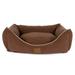 Microfiber Low Profile Kuddler Dog Bed, 36" L X 27" W X 10" H, Chocolate, Large, Brown