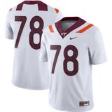 Men's Nike #78 White Virginia Tech Hokies Game Player Jersey