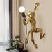 Trinx Sornson Creative Nordic Resin Monkey Wall Light Metal in Yellow | 27.5 H x 13.7 W x 13.7 D in | Wayfair B5111D8425FA4E64804BD977B6EBBF87