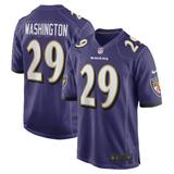 Men's Nike Ar'Darius Washington Purple Baltimore Ravens Player Game Jersey