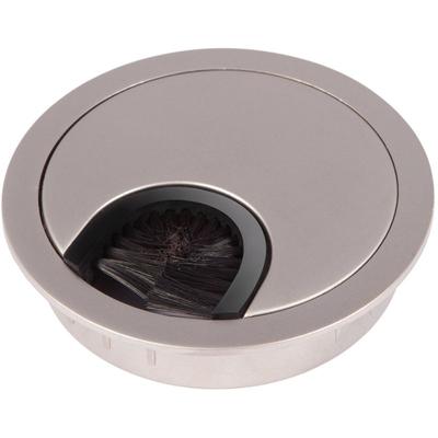 Sotech Kabeldurchführung Kabeldurchlass aus Metall Edelstahloptik matt Bohrmaß ø 68 mm Schreibtisch Image