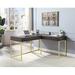 Willa Arlo™ Interiors Bellevue L-Shape Desk Wood/Metal in Yellow | 30.5 H x 56.75 W x 22 D in | Wayfair 6D65D756AC0746AD83D5056B06E21E80