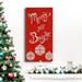 The Holiday Aisle® Fair Isle Snowflake Collection B Premium Gallery Wrapped Canvas - Ready To Hang Canvas, in Red | 16 H x 8 W x 1 D in | Wayfair