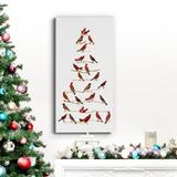 The Holiday Aisle® Bird Christmas Collection B Premium Gallery Wrapped Canvas - Ready To Hang Canvas, in Red | 24 H x 12 W x 1 D in | Wayfair