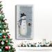 The Holiday Aisle® Primitive Snowman I Premium Gallery Wrapped Canvas - Ready To Hang Canvas, in Blue/Brown/Gray | 16 H x 8 W x 1 D in | Wayfair