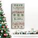 The Holiday Aisle® Merry Little Christmas Type Premium Gallery Wrapped Canvas - Ready To Hang Canvas, in Green/Red | 16 H x 8 W x 1 D in | Wayfair