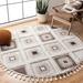 Brown/White 27 x 1 in Indoor Area Rug - Loon Peak® Imraan Geometric Ivory/Brown Area Rug Polypropylene | 27 W x 1 D in | Wayfair