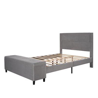 Storage Bed Upholstered Platform, Wayfair Grey Bed Frame With Storage