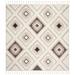 Brown/White 79 x 1 in Indoor Area Rug - Loon Peak® Imraan Geometric Ivory/Brown Area Rug Polypropylene | 79 W x 1 D in | Wayfair