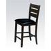 Ladder Back Counter Height Chairs with Leatherette Seat, Set of 2 - 41 H x 21.2 W x 19.5 L Inches