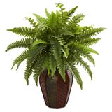 Boston Fern Artificial Plant in Decorative Planter - 20"H x 14"W x 14"D