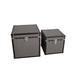 Fabric Upholstered Square Trunk with Nailhead Details, Gray, Set of 2 - 18 H x 18 W x 19 L Inches